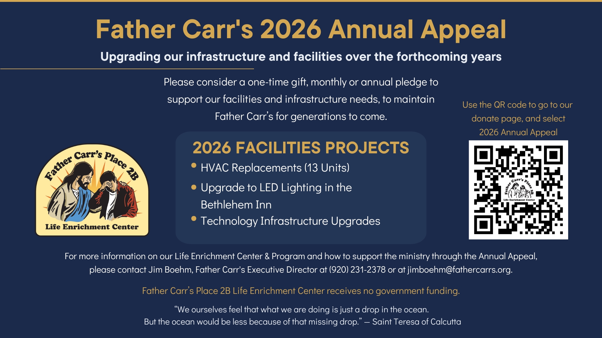 Father Carr’s Annual Appeal focuses on upgrading our infrastructure and facilities over the forthcoming years (1) Volunteers